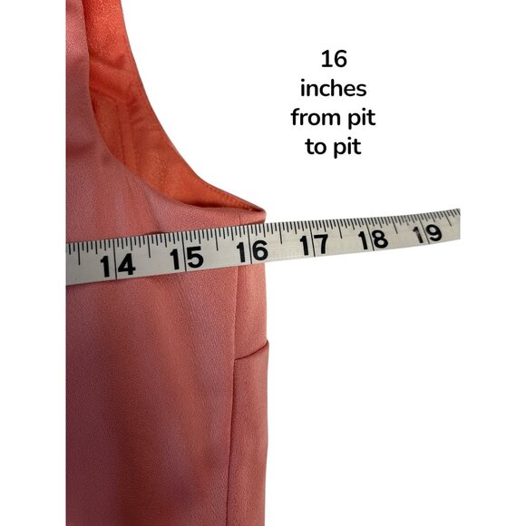 Theia One-Shoulder Coral Maxi Dress W/Ruffle Detail Womens Size 8 Polyester Blen - Picture 8 of 11